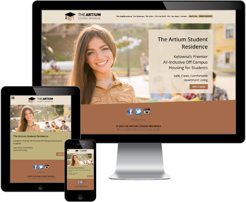 Artium Student Residence website