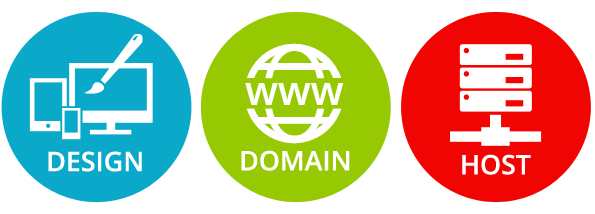 web design starter package showing design, domain name registration and hosting