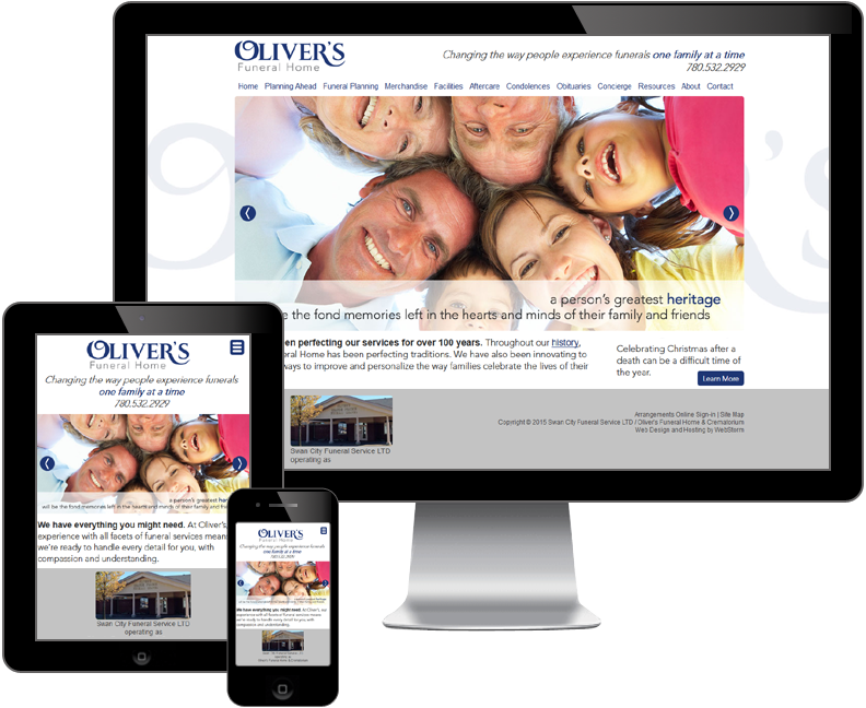 oliver's funeral home website
