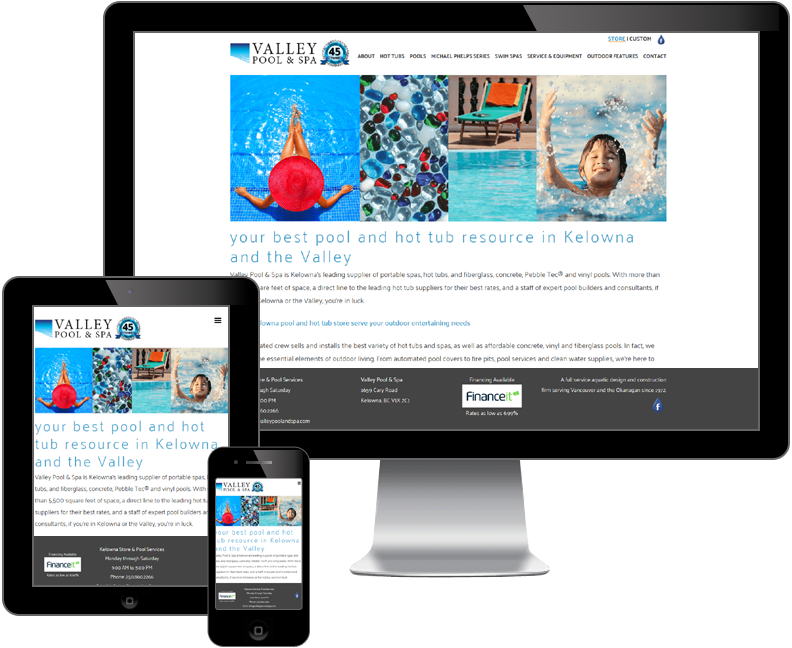Valley Pool and Spa website